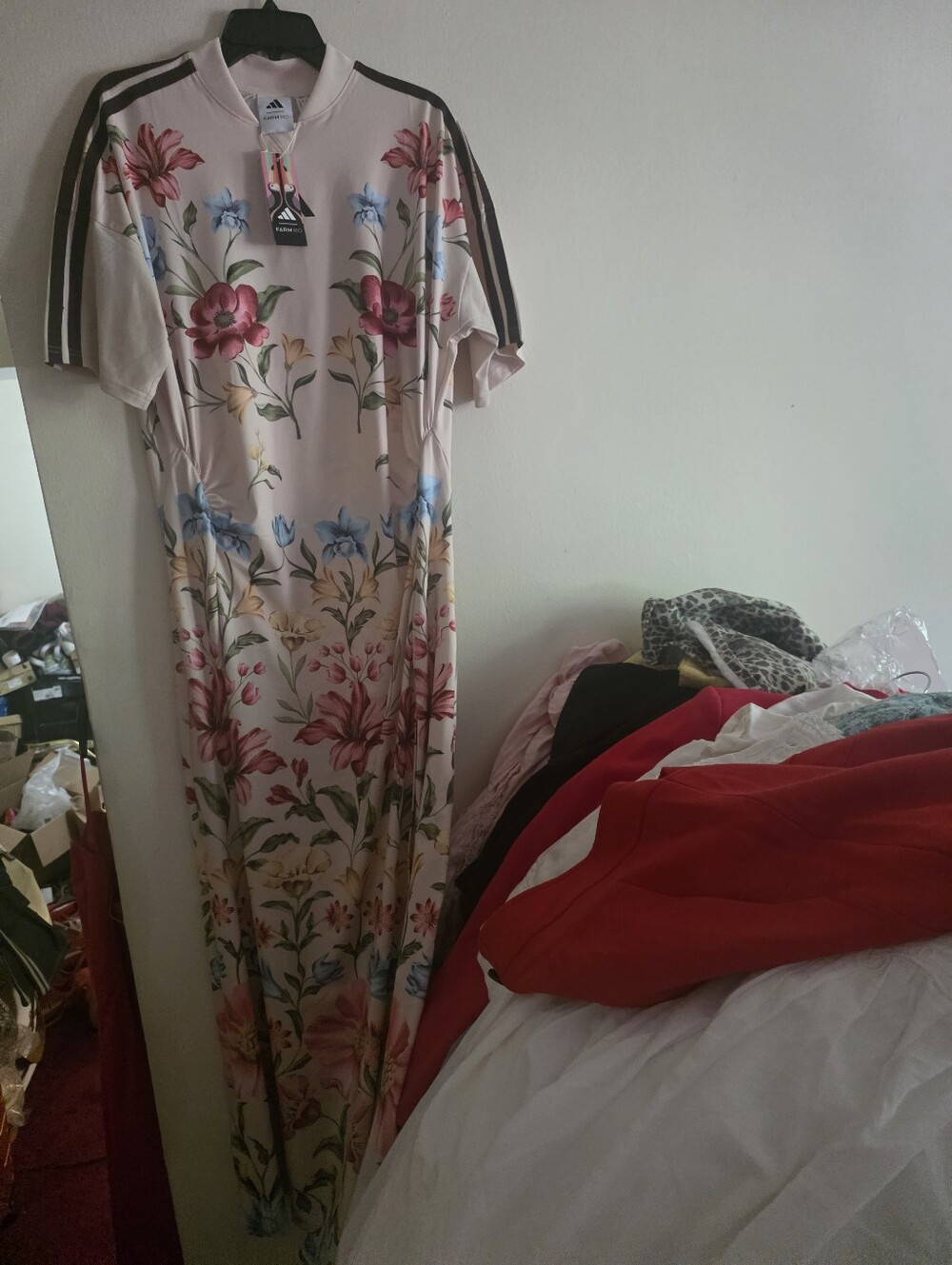 Adidas X Farm Rio Premium Floral Print Maxi Dress - Picture 8 of 15